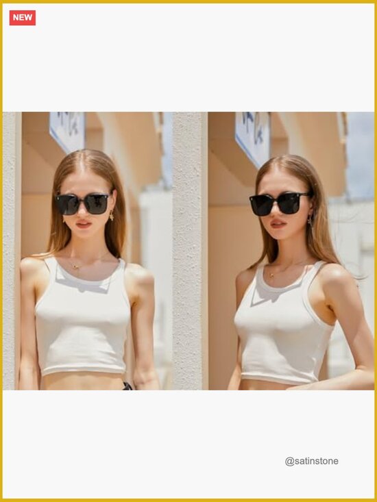 Oversized Square Polarized Sunglasses Retro Classic Simple Frame main image 6